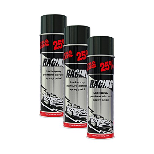 3X KWASNY 288 905 Auto-K Racing Lackspray schwarz Glanz 500ml von KWASNY SET