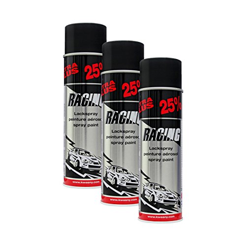 3X KWASNY 288 921 Auto-K Racing Lackspray Schwarz Matt 500ml von KWASNY SET