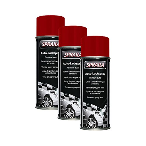 3X KWASNY 300 006 Auto-K SPRAILA Spraila Lackspray RAL 3000 feuerrot 400ml von KWASNY SET