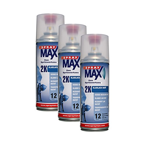 3x Kwasny SprayMax 2K Klarlack matt benzinfest Sprühdose Härter 400ml 680065 von KWASNY SET