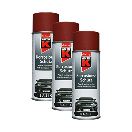 3x KWASNY 233 058 AUTO-K BASIC Korrosionsschutz-Grundierung Rotbraun 400ml von KWASNY SET