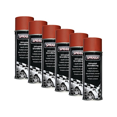 6X Kwasny Spraila Lackspray Grundierung Sprühlack Rotbraun AutoK 400ml 300002 von KWASNY SET