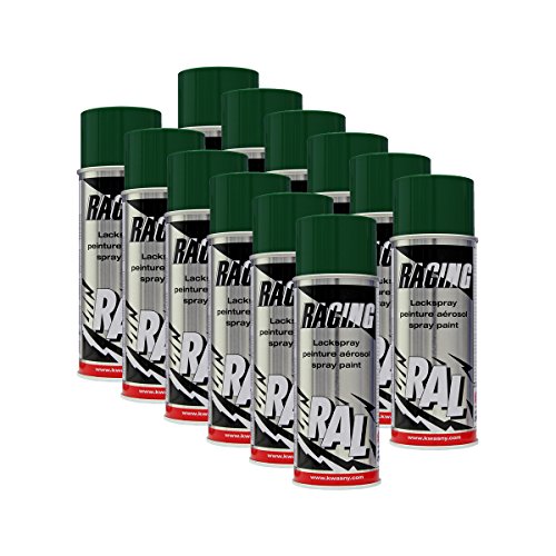 12x KWASNY 288 139 AUTO-K RACING Lackspray RAL 6005 moosgrün 400ml von KWASNY_bundle