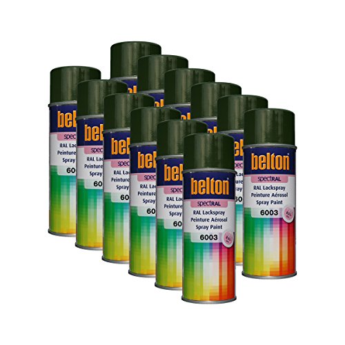 12x KWASNY 324 098 BELTON SPECTRAL Lackspray RAL 6003 olivgrün hochglanz 400ml von KWASNY_bundle