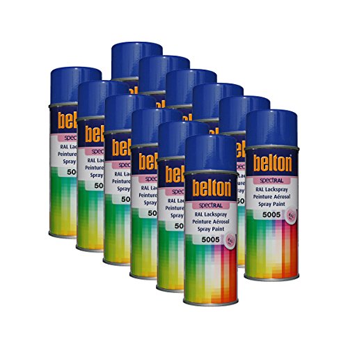 12x KWASNY 324 206 BELTON SPECTRAL Lackspray RAL 5005 signalblau hochglanz 400ml von KWASNY_bundle