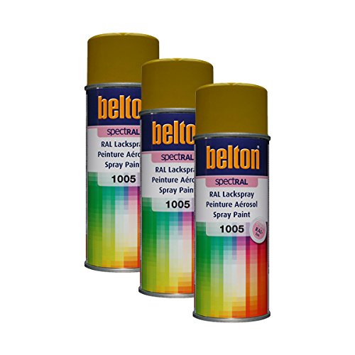 3x KWASNY 324 006 BELTON SPECTRAL Lackspray RAL 1005 honiggelb hochglanz 400ml von KWASNY_bundle