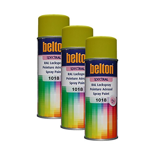 3x KWASNY 324 016 BELTON SPECTRAL Lackspray RAL 1018 zinkgelb hochglanz 400ml von KWASNY_bundle