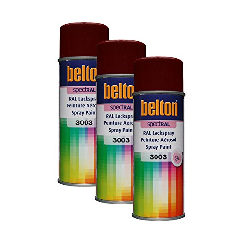 3x KWASNY 324 043 BELTON SPECTRAL Lackspray RAL 3003 rubinrot hochglanz 400ml von KWASNY_bundle