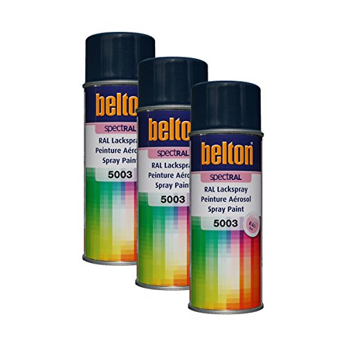 3x KWASNY 324 075 BELTON SPECTRAL Lackspray RAL 5003 saphirblau hochglanz 400ml von KWASNY_bundle