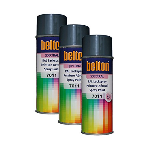 3x KWASNY 324 137 BELTON SPECTRAL Lackspray RAL 7011 eisengrau hochglanz 400ml von KWASNY_bundle