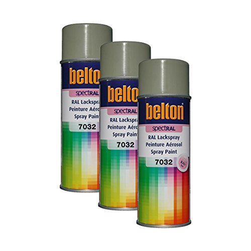 3x KWASNY 324 149 BELTON SPECTRAL Lackspray RAL 7032 kieselgrau hochglanz 400ml von KWASNY_bundle