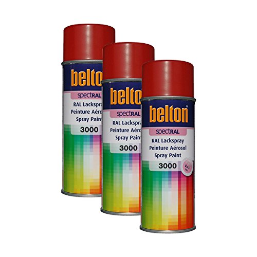 3x KWASNY 324 301 BELTON SPECTRAL Lackspray RAL 3000 feuerrot seidenglanz 400ml von KWASNY_bundle