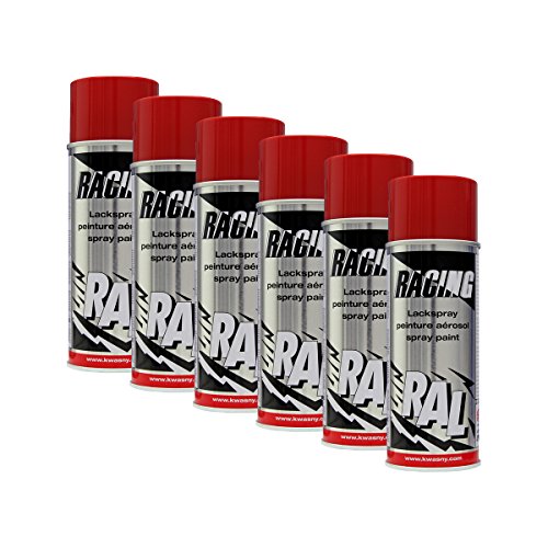 6X KWASNY 288 128 Auto-K Racing Lackspray RAL 3002 Karminrot 400ml von KWASNY_bundle