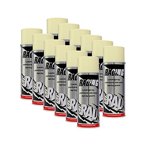 Kwasny 12x 288 124 Auto-K Racing Lackspray RAL 1015 hellelfenbein 400ml von Kwasny