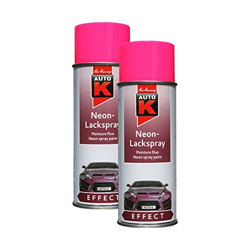 KWASNY 2x 233 091 AUTO-K EFFECT Neon-Lackspray Pink Fluoreszierend 400ml von Kwasny