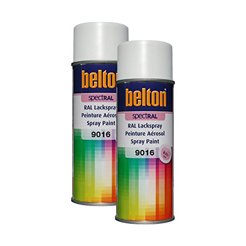 KWASNY 2x 324 192 BELTON SPECTRAL Lackspray RAL 9016 verkehrsweiß hochglanz 400 ml von Kwasny