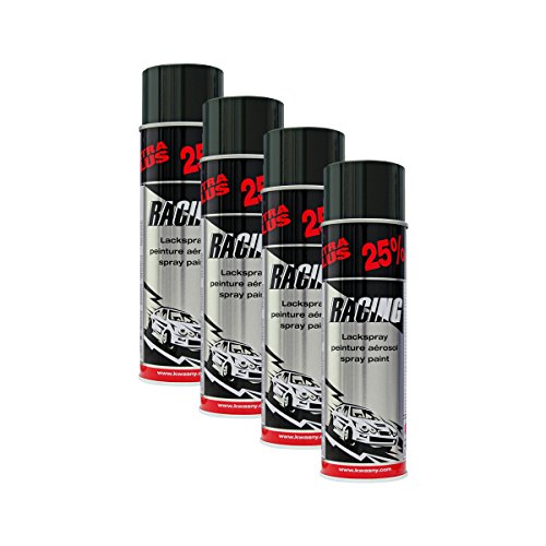 KWASNY 4x 288 905 AUTO-K RACING Lackspray schwarz glanz 500ml von Kwasny