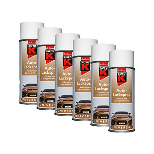 Kwasny 6X 233 040 Auto-K UNIVERSAL Auto-Lackspray Weiß Matt 400ml von Kwasny