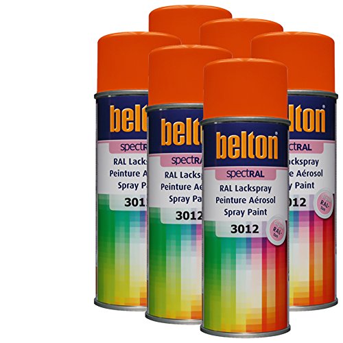 KWASNY 6x 324 049 BELTON SPECTRAL Lackspray RAL 3012 beigerot hochglanz 400ml von KWASNY