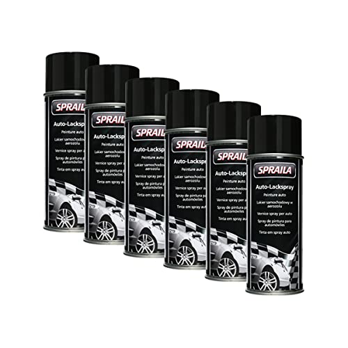 KWASNY Schwarz Glänzend Lackspray 500Ml Spraydose Glanz Autolack Sprühlack 300 905 6X von Kwasny