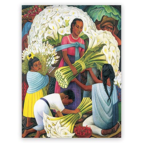 Diego Rivera Leinwand-Kunstdruck – The Flower Vendor Poster – Kunstdrucke – berühmtes Gemälde-Poster, abstrakte Kunst, Wanddekoration für Büro, Schlafzimmer, ungerahmt (30 x 40 cm) von KWAY