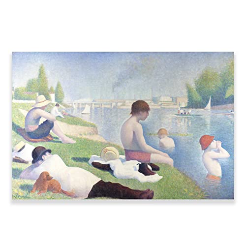 George Seurat Wandkunst – Badende bei Asnieres Poster – Post-Impressionismus-Gemälde – Ölreproduktionen für Wohnzimmer, Schlafzimmer, Büro, ungerahmt (Bathers at Asnieres, 30 x 45 cm) von KWAY