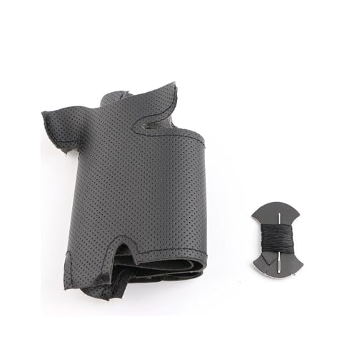 KWAYA Lenkrad Abdeckung Für E60 E61 530d 545i 550i E63 E64 630i 645Ci 650i DIY individuelle Auto-Lenkradabdeckung Lenkradschutzhülle Wrap Ledergeflecht Lenkrad Wrap(Black Thread) von KWAYA
