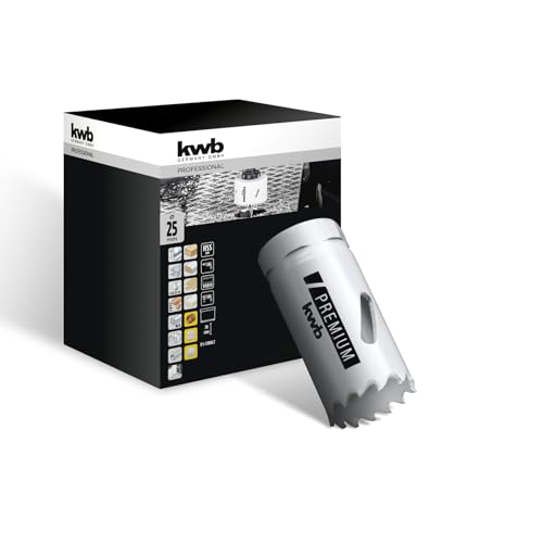 kwb HSS Bi-Metall-Lochsäge Ø 25 mm, 8% kobaltlegiert mit progressiver Vario-Zahnung und hoher Präzision für den vielseitigen Einsatz kwb HSS Bi-Metall-Lochsäge Ø 25 mm, 8% kobaltlegiert mit progressiver Vario-Zahnung und hoher Präzision für den vielseitigen Einsatz von kwb