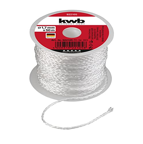 kwb Maurer-Schnur 50 Meter, weiß, Richtschnur für Pflaster-und Maurerarbeiten 1,7 mm, Lotschnur für div. Anwendungen von kwb