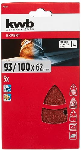 kwb Schleif-Dreieck für Delta- u. Multi-Schleifer - für Metall, Holz, Lack u. v. m., für Bosch-PSM , 100 x 62, 93 mm Korn K-40, 5 Stk., gelocht kwb Schleif-Dreieck für Delta- u. Multi-Schleifer - für Metall, Holz, Lack u. v. m., für Bosch-PSM , 100 x 62, 93 mm Korn K-40, 5 Stk., gelocht von kwb