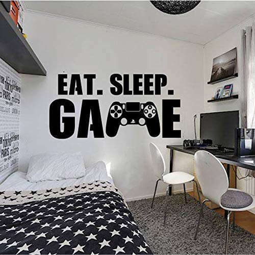 Gamer Wandtattoo Eat Sleep Game Wandtattoo Controller Videospiel Wandtattoos Angepasst Für Kinder Schlafzimmer Vinyl Wandkunst 57 * 115 Cm von KWDEWED