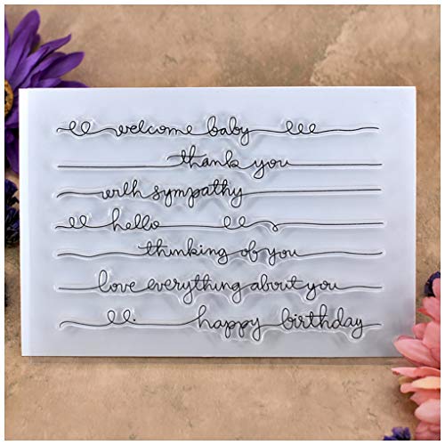 KWELLAM Words Thank You with Sympathy Hello Thinking of You Happy Birthday Stempel f?r Kartenherstellung Dekoration und DIY Scrapbooking von KWELLAM