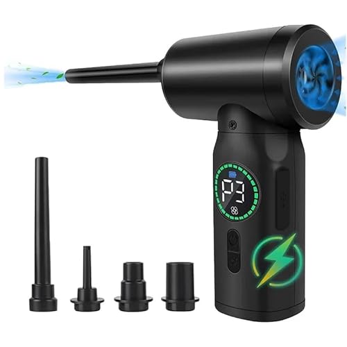KWEZ Kabellos Handsauger Mini Staubsauger Akku-Luftwedel-Staubblaspistole, 2-in-1-Luftgebläse und Staubsauger, kabellose Staubwedelgebläse(A) von KWEZ