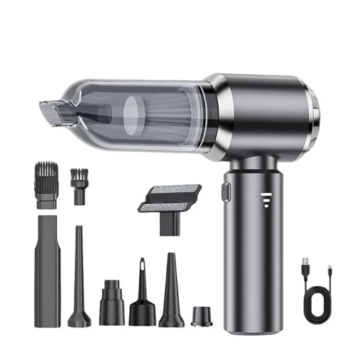KWEZ Kabellos Handsauger Mini Staubsauger Auto Staubsauger High Power Tragbare Drahtlose Mini Handheld Starken Saug Reiniger Maschine Tragbare(Gray) von KWEZ