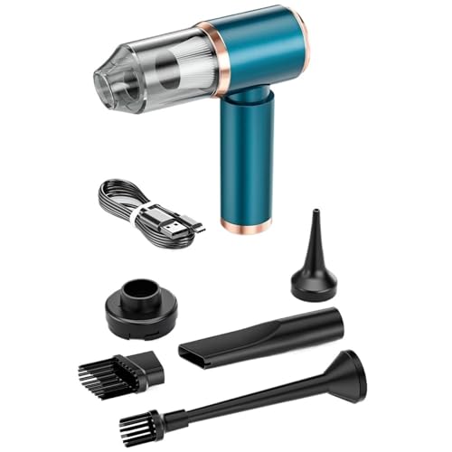 KWEZ Kabellos Handsauger Mini Staubsauger Auto-Staubsauger Leistungsstarke kabellose Handreinigungsmaschine Tragbarer Mini-Staubsauger für das Auto zu Hause(Blue) von KWEZ
