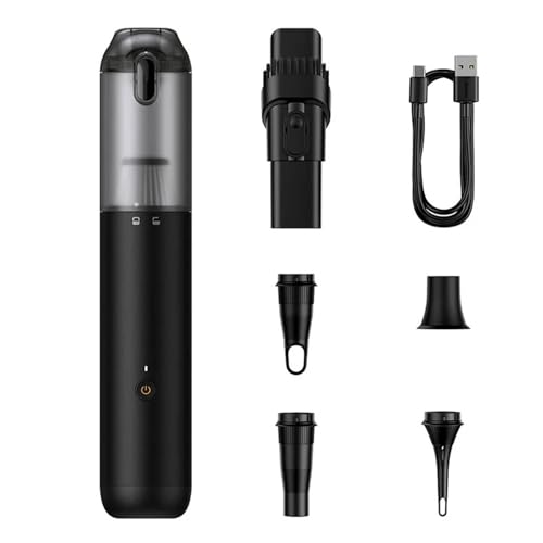 KWEZ Kabellos Handsauger Mini Staubsauger Auto Staubsauger Luftstrom Pumpe Drahtlose Tragbare Auto Reiniger 4-in-1 Mini Staubsauger Für Auto Home Office(Black) von KWEZ