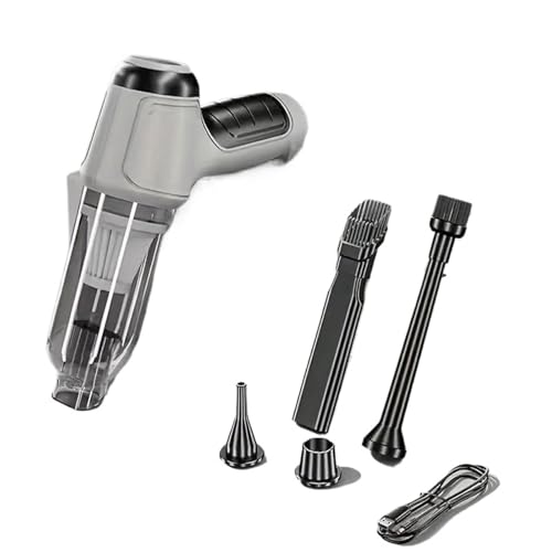 KWEZ Kabellos Handsauger Mini Staubsauger Drahtloser tragbarer Auto-Staubsauger Handheld Mini Desktop-Tastaturreinigung Akku-Reiniger für das Auto zu Hause(Gray) von KWEZ