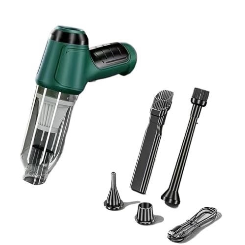 KWEZ Kabellos Handsauger Mini Staubsauger Drahtloser tragbarer Auto-Staubsauger Handheld Mini Desktop-Tastaturreinigung Akku-Reiniger für das Auto zu Hause(Green) von KWEZ