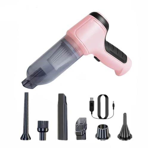 KWEZ Kabellos Handsauger Mini Staubsauger Drahtloser tragbarer Auto-Staubsauger Handheld Mini Desktop-Tastaturreinigung Akku-Reiniger für das Auto zu Hause(PINK) von KWEZ