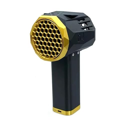 Kabellos Handsauger Mini Staubsauger Mini Turbo Fan Schub Auto Gewalt Gebläse Handheld Turbo Jet Fan Bürstenlosen Motor High Power Kanal Fan(Golden) von KWEZ