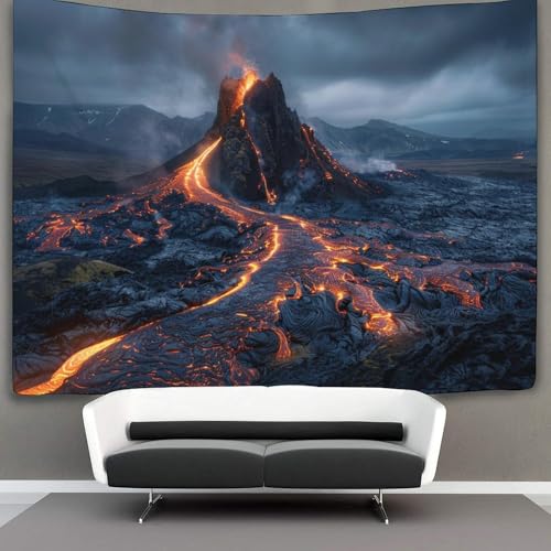KWFYBEHZ 180cmx230cm Wandteppich Vulkan Wandteppiche Magma 3D-Druck Wandteppich Wandbehang Heimdekoration Wandteppich Wandbehang von KWFYBEHZ
