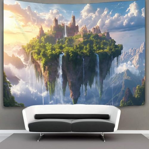 KWFYBEHZ Fantasieinsel Wandteppich, Schlafzimmerästhetik Indie Wandteppich, Raumdekoration,Wandteppiche,Wandteppich Schwebende Stadt Wandbehang,Wandkunst 150cmx200cm KWFYBEHZ Fantasieinsel Wandteppich, Schlafzimmerästhetik Indie Wandteppich, Raumdekoration,Wandteppiche,Wandteppich Schwebende Stadt Wandbehang,Wandkunst 150cmx200cm von KWFYBEHZ
