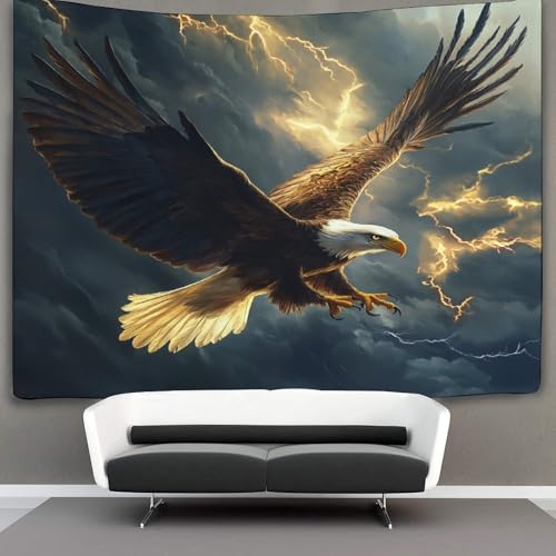 KWFYBEHZ Gewitterhimmel Wandteppich Adler Wandteppiche 3D-Wandteppich Heimdekoration Für Raum 100cmx150cm KWFYBEHZ Gewitterhimmel Wandteppich Adler Wandteppiche 3D-Wandteppich Heimdekoration Für Raum 100cmx150cm von KWFYBEHZ