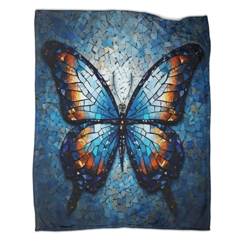 KWFYBEHZ Gorgeous Schmetterling Geschenke Überwurfdecke Bunt Pattern Druckdecke Erntedankfest,Weihnachten,Geburtstag,Überwurf,Geschenk Für Kinderzimmer,Schlafzimmer,Dekoration 40x50inch(100x130cm) von KWFYBEHZ
