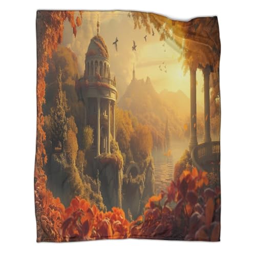 KWFYBEHZ Herbst Flanell Decke Römische Architektur Kuscheldecke Flauschig Decke Fleecedecke Sofadecke,Blanket,Tagesdecke Und Wohndecken Kuscheldecken 60x80inch(150x200cm) von KWFYBEHZ