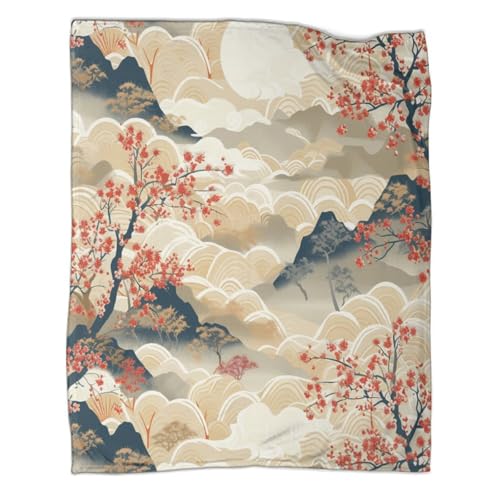 KWFYBEHZ Sakura Couverture Douillette - Sonne Couverture Chaude - Pour Canapé,lit, Moelleuse - En Flanelle Douce - 70x80inch(180x200cm) von KWFYBEHZ