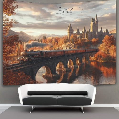 KWFYBEHZ Schloss Tapisserie Hogwarts Express Wandteppich Wandbehang Für Schlafzimmer Wohnzimmer Schlafsaal 150cmx200cm KWFYBEHZ Schloss Tapisserie Hogwarts Express Wandteppich Wandbehang Für Schlafzimmer Wohnzimmer Schlafsaal 150cmx200cm von KWFYBEHZ