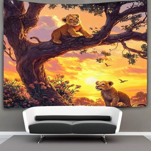 KWFYBEHZ Sonneset Scene Wandteppich Wandtuch Wandbehang Tapestry Tapisserie Wanddekoration Löwe Cubs Wandkunst Wandtücher 180cmx230cm KWFYBEHZ Sonneset Scene Wandteppich Wandtuch Wandbehang Tapestry Tapisserie Wanddekoration Löwe Cubs Wandkunst Wandtücher 180cmx230cm von KWFYBEHZ