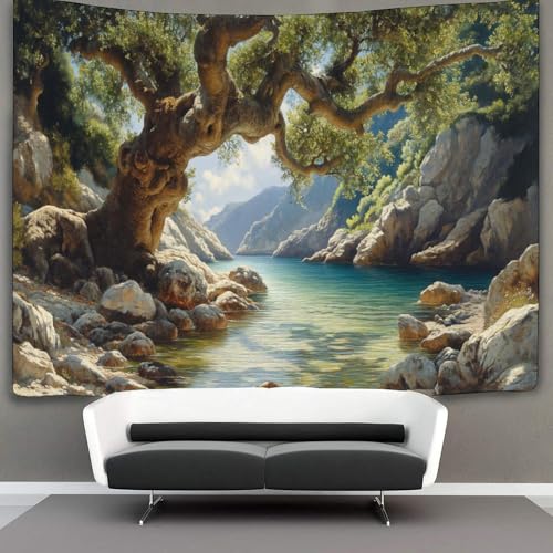 KWFYBEHZ Twisted Oak Baum Dekorationen Tapisserie Wandbehang Flussbed Landschaft 3D-Druck Wanddecke Wandbehang Poster Für Wohnzimmer Schlafzimmer Wohnheim Dekor 180cmx230cm KWFYBEHZ Twisted Oak Baum Dekorationen Tapisserie Wandbehang Flussbed Landschaft 3D-Druck Wanddecke Wandbehang Poster Für Wohnzimmer Schlafzimmer Wohnheim Dekor 180cmx230cm von KWFYBEHZ