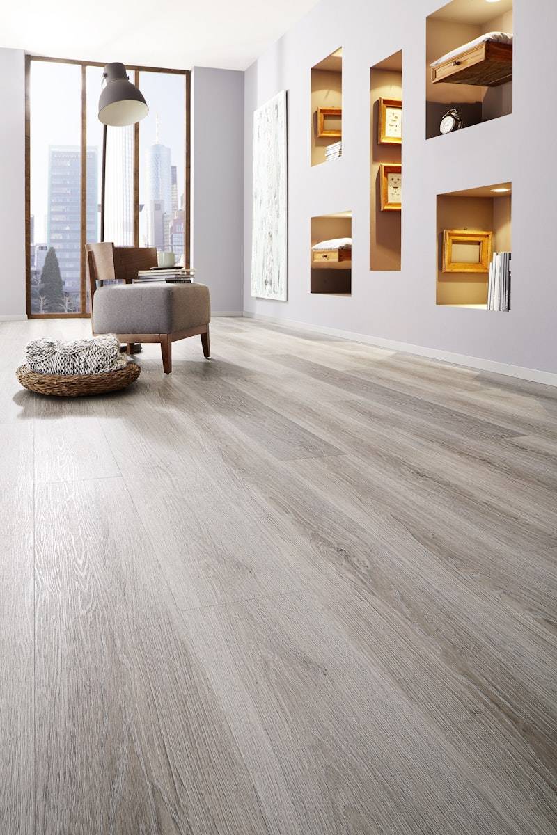KWG Antigua infinity extend Silbereiche gekalkt Designvinyl Fertigfußboden mit Microfase 180x22 cm von KWG